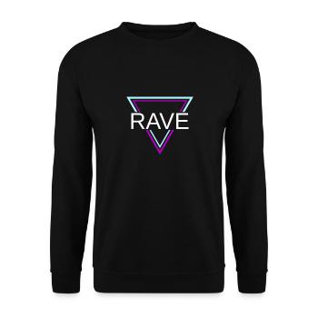 Rave Techno House Party EDM Festival Goa Electro - Unisex Pullover - Schwarz - Vorne - Alina (178cm) & Michal (187cm)