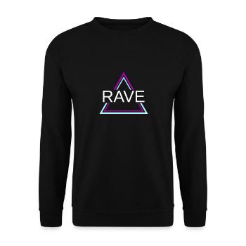 Rave Techno House Party EDM Festival Goa Electro - Unisex Pullover - Schwarz - Vorne - Alina (178cm) & Michal (187cm)