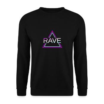 Rave Techno House Party EDM Festival Goa Electro - Unisex Pullover - Schwarz - Vorne - Alina (178cm) & Michal (187cm)
