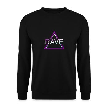 Rave Techno House Party EDM Festival Goa Electro - Unisex Pullover - Schwarz - Vorne - Alina (178cm) & Michal (187cm)