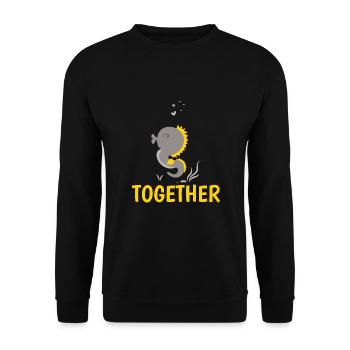 Petite amie, petit ami, homme, partenaire de la Saint-Valentin - Sweat-shirt Unisexe - noir - Devant - Alina (178cm) & Michal (187cm)