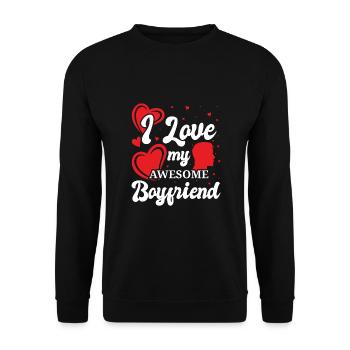 Petite amie, petit ami, homme, partenaire de la Saint-Valentin - Sweat-shirt Unisexe - noir - Devant - Alina (178cm) & Michal (187cm)
