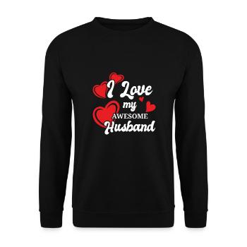 Valentine's Day girlfriend, boyfriend, man, wife partner - Unisex Sweatshirt - black - Front - Alina (178cm) & Michal (187cm)