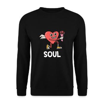 Valentine's Day girlfriend, boyfriend, man, wife partner - Unisex Sweatshirt - black - Front - Alina (178cm) & Michal (187cm)
