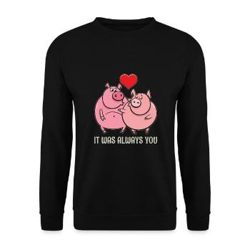 Petite amie, petit ami, homme, partenaire de la Saint-Valentin - Sweat-shirt Unisexe - noir - Devant - Alina (178cm) & Michal (187cm)