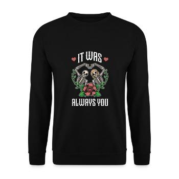 Petite amie, petit ami, homme, partenaire de la Saint-Valentin - Sweat-shirt Unisexe - noir - Devant - Alina (178cm) & Michal (187cm)