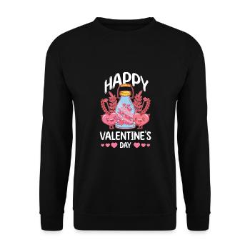 Petite amie, petit ami, homme, partenaire de la Saint-Valentin - Sweat-shirt Unisexe - noir - Devant - Alina (178cm) & Michal (187cm)