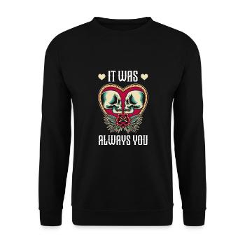 Petite amie, petit ami, homme, partenaire de la Saint-Valentin - Sweat-shirt Unisexe - noir - Devant - Alina (178cm) & Michal (187cm)