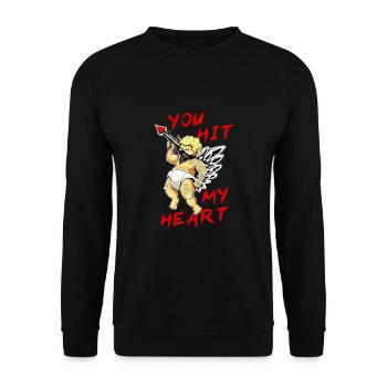 Petite amie, petit ami, homme, partenaire de la Saint-Valentin - Sweat-shirt Unisexe - noir - Devant - Alina (178cm) & Michal (187cm)