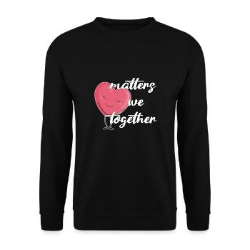 Petite amie, petit ami, homme, partenaire de la Saint-Valentin - Sweat-shirt Unisexe - noir - Devant - Alina (178cm) & Michal (187cm)
