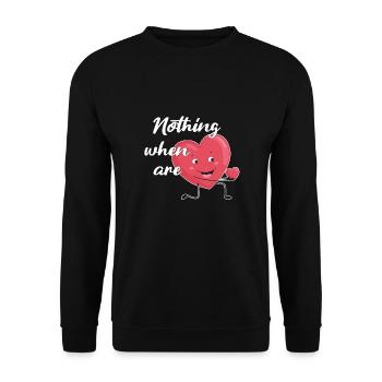 Petite amie, petit ami, homme, partenaire de la Saint-Valentin - Sweat-shirt Unisexe - noir - Devant - Alina (178cm) & Michal (187cm)