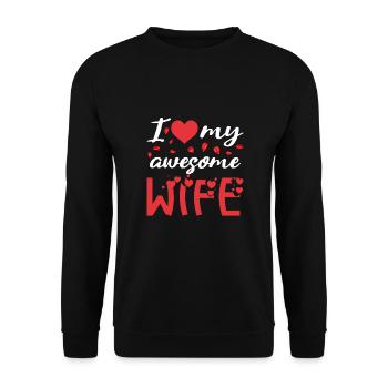 Petite amie, petit ami, homme, partenaire de la Saint-Valentin - Sweat-shirt Unisexe - noir - Devant - Alina (178cm) & Michal (187cm)