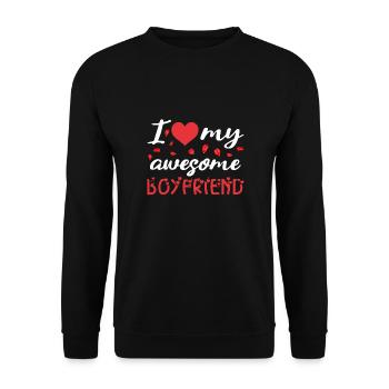 Valentine's Day girlfriend, boyfriend, man, wife partner - Unisex Sweatshirt - black - Front - Alina (178cm) & Michal (187cm)