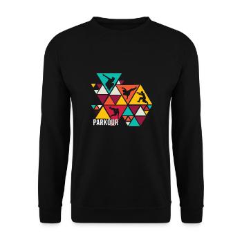 Parkour, Freerunning, Street Workout, Acrobatic - Unisex Pullover - Schwarz - Vorne - Alina (178cm) & Michal (187cm)