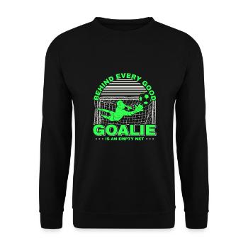 Gardien de but de soccer Gardien de but de soccer Entraîneur de fans - Sweat-shirt Unisexe - noir - Devant - Alina (178cm) & Michal (187cm)