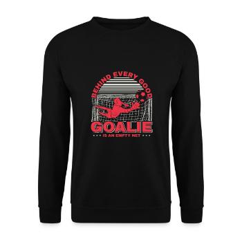 Gardien de but de soccer Gardien de but de soccer Entraîneur de fans - Sweat-shirt Unisexe - noir - Devant - Alina (178cm) & Michal (187cm)