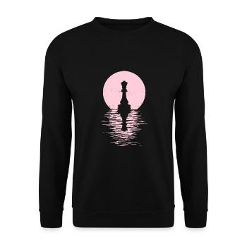 Jeu de club d’échecs Cheval Pièce d’échecs Hommes + Femmes - Sweat-shirt Unisexe - noir - Devant - Alina (178cm) & Michal (187cm)
