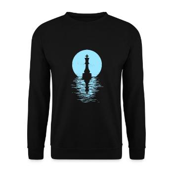 Jeu de club d’échecs Cheval Pièce d’échecs Hommes + Femmes - Sweat-shirt Unisexe - noir - Devant - Alina (178cm) & Michal (187cm)