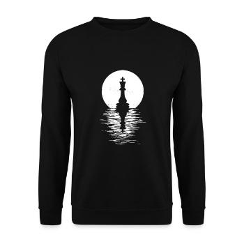 Jeu de club d’échecs Cheval Pièce d’échecs Hommes + Femmes - Sweat-shirt Unisexe - noir - Devant - Alina (178cm) & Michal (187cm)