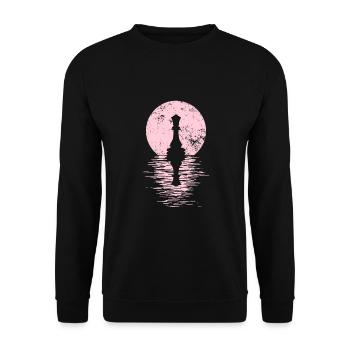 Jeu de club d’échecs Cheval Pièce d’échecs Hommes + Femmes - Sweat-shirt Unisexe - noir - Devant - Alina (178cm) & Michal (187cm)