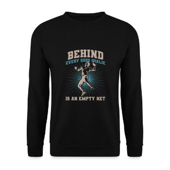 Handball Tormann Handballer Goalie Spieler Coach - Unisex Pullover - Schwarz - Vorne - Alina (178cm) & Michal (187cm)