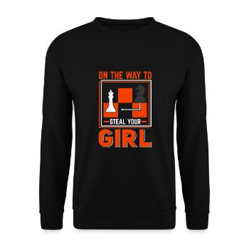 Chess Chess Player Tournament for Clever Minds - Unisex Sweatshirt - black - Front - Alina (178cm) & Michal (187cm)