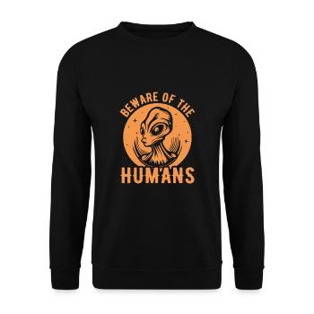 Alien, UFO, UAP, Space, Space Flying Object - Unisex Sweatshirt - black - Front - Alina (178cm) & Michal (187cm)