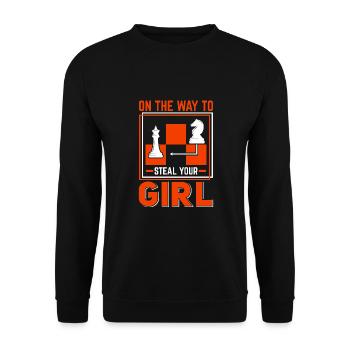 Chess Chess Player Tournament for Clever Minds - Unisex Sweatshirt - black - Front - Alina (178cm) & Michal (187cm)