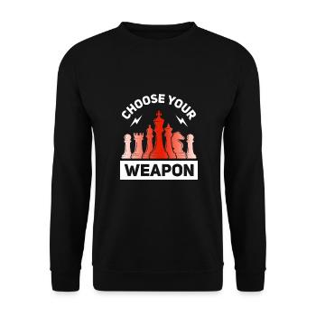 Chess Chess Player Tournament for Clever Minds - Unisex Sweatshirt - black - Front - Alina (178cm) & Michal (187cm)