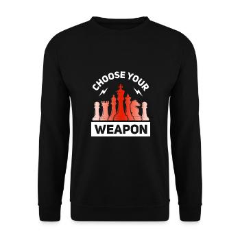 Chess Chess Player Tournament for Clever Minds - Unisex Sweatshirt - black - Front - Alina (178cm) & Michal (187cm)