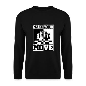 Chess Chess Player Tournament for Clever Minds - Unisex Sweatshirt - black - Front - Alina (178cm) & Michal (187cm)