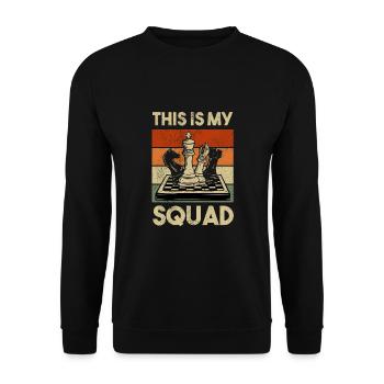 Chess Chess Player Tournament for Clever Minds - Unisex Sweatshirt - black - Front - Alina (178cm) & Michal (187cm)
