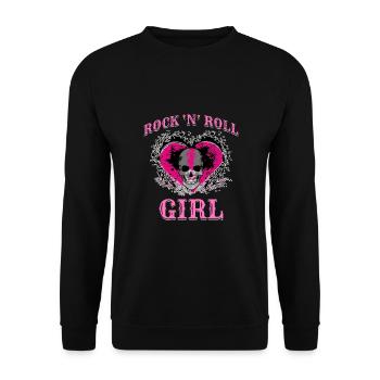 Rock 'n' Roll Girl Music, Dancing, Concert, - Unisex Sweatshirt - black - Front - Alina (178cm) & Michal (187cm)
