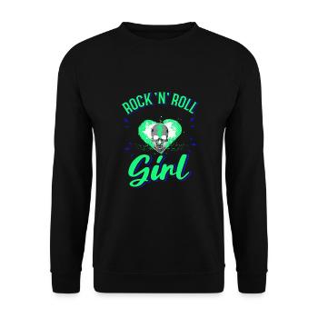 Rock 'n' Roll Girl Music, Dancing, Concert, - Unisex Sweatshirt - black - Front - Alina (178cm) & Michal (187cm)