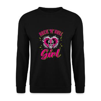 Rock 'n' Roll Girl Music, Dancing, Concert, - Unisex Sweatshirt - black - Front - Alina (178cm) & Michal (187cm)