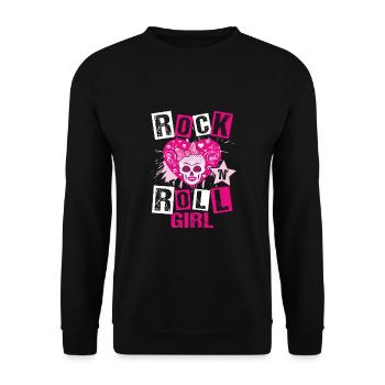 Rock 'n' Roll Girl Music, Dancing, Concert, - Unisex Sweatshirt - black - Front - Alina (178cm) & Michal (187cm)