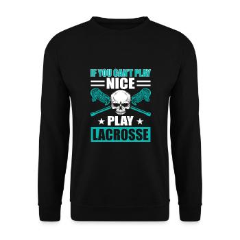 Lacrosse LAX Club Team Players Coaches Fans Coach - Unisex Sweatshirt - black - Front - Alina (178cm) & Michal (187cm)