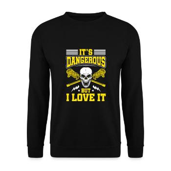 Lacrosse LAX Club Team Players Coaches Fans Coach - Unisex Sweatshirt - black - Front - Alina (178cm) & Michal (187cm)