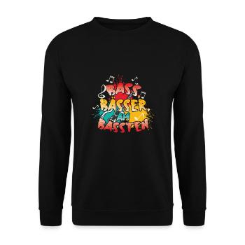 Bassisten, Bassgitarristen Gitarristen Bass - Unisex Pullover - Schwarz - Vorne - Alina (178cm) & Michal (187cm)