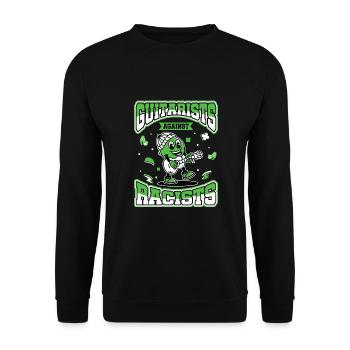 Guitarists vs. Racists Punk Anti-Racism - Unisex Sweatshirt - black - Front - Alina (178cm) & Michal (187cm)