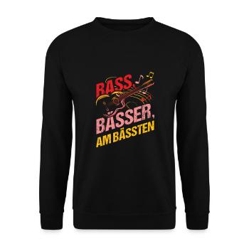 Bassisten, Bassgitarristen Gitarristen Bass - Unisex Pullover - Schwarz - Vorne - Alina (178cm) & Michal (187cm)