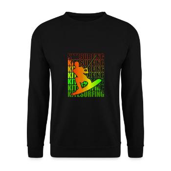 Kitesurfen Kite Surfer Kitesurfen Kitesurfing - Unisex Pullover - Schwarz - Vorne - Alina (178cm) & Michal (187cm)