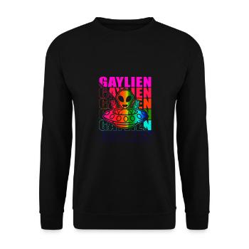 Gender Lesbian, Gay, Trans, Queer Rainbow - Unisex Sweatshirt - black - Front - Alina (178cm) & Michal (187cm)