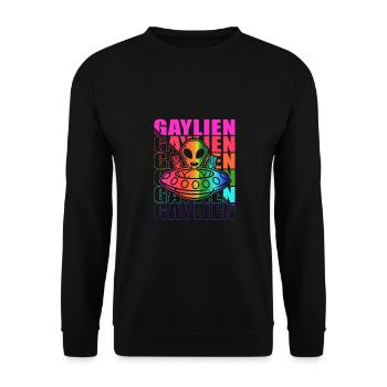 Gender Lesbian, Gay, Trans, Queer Rainbow - Unisex Sweatshirt - black - Front - Alina (178cm) & Michal (187cm)
