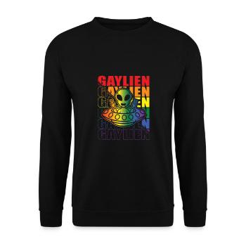 Gender Lesbian, Gay, Trans, Queer Rainbow - Unisex Sweatshirt - black - Front - Alina (178cm) & Michal (187cm)