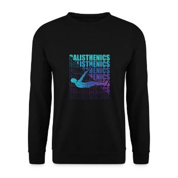 Calisthenics Street Workout Gymnastics Fitness - Unisex Sweatshirt - black - Front - Alina (178cm) & Michal (187cm)
