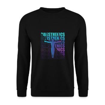 Calisthenics Street Workout Gymnastics Fitness - Unisex Sweatshirt - black - Front - Alina (178cm) & Michal (187cm)