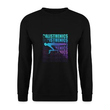 Calisthenics Street Workout Gymnastics Fitness - Unisex Sweatshirt - black - Front - Alina (178cm) & Michal (187cm)