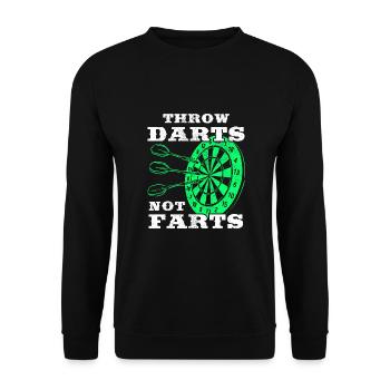 Darts Sport Verein, Dartscheibe, Pfeil Sport Dart - Unisex Pullover - Schwarz - Vorne - Alina (178cm) & Michal (187cm)
