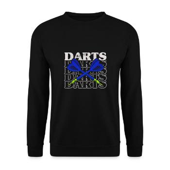 Darts Sport Verein, Dartscheibe, Pfeil Sport Dart - Unisex Pullover - Schwarz - Vorne - Alina (178cm) & Michal (187cm)